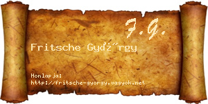 Fritsche György névjegykártya